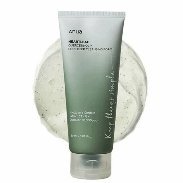 غسول انوا الرغوي لتنظيف عميق للمسام كيرسيتينول هارت ليف150 مل Anua Heart Leaf Quercetinol